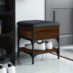 vidaXL Banco zapatero madera de ingeniería marrón roble 42x42x45 cm