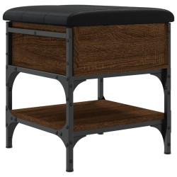 vidaXL Banco zapatero madera de ingeniería marrón roble 42x42x45 cm