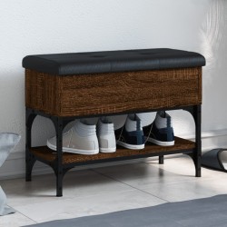 vidaXL Banco zapatero madera de ingeniería marrón roble 62x32x45 cm