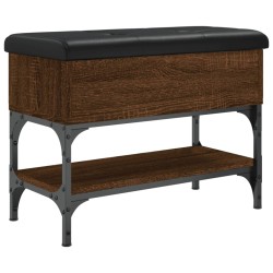 vidaXL Banco zapatero madera de ingeniería marrón roble 62x32x45 cm