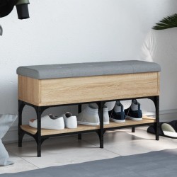 vidaXL Banco zapatero madera de ingeniería roble Sonoma 82x32x45 cm