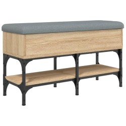 vidaXL Banco zapatero madera de ingeniería roble Sonoma 82x32x45 cm