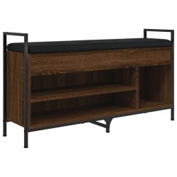 vidaXL Banco zapatero madera ingeniería marrón roble 105,5x32x57,5 cm