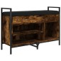 vidaXL Banco zapatero madera ingeniería roble ahumado 85,5x32x57,5 cm vidaXL Banco zapatero madera ingeniería roble ahumado 85,5x32x57,5 cm