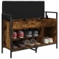 vidaXL Banco zapatero madera ingeniería roble ahumado 85,5x32x57,5 cm vidaXL Banco zapatero madera ingeniería roble ahumado 85,5x32x57,5 cm