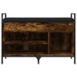 vidaXL Banco zapatero madera ingeniería roble ahumado 85,5x32x57,5 cm vidaXL Banco zapatero madera ingeniería roble ahumado 85,5x32x57,5 cm