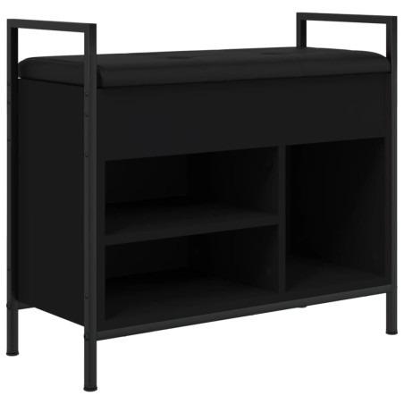 vidaXL Banco zapatero madera de ingeniería negro 65,5x32x57,5 cm