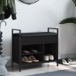 vidaXL Banco zapatero madera de ingeniería negro 65,5x32x57,5 cm vidaXL Banco zapatero madera de ingeniería negro 65,5x32x57,5 cm