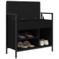 vidaXL Banco zapatero madera de ingeniería negro 65,5x32x57,5 cm vidaXL Banco zapatero madera de ingeniería negro 65,5x32x57,5 cm