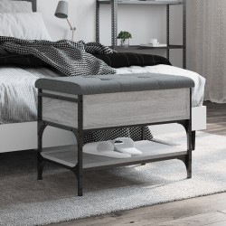 vidaXL Banco zapatero madera de ingeniería gris Sonoma 62x42x45 cm