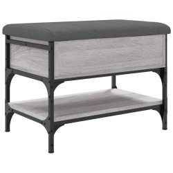 vidaXL Banco zapatero madera de ingeniería gris Sonoma 62x42x45 cm