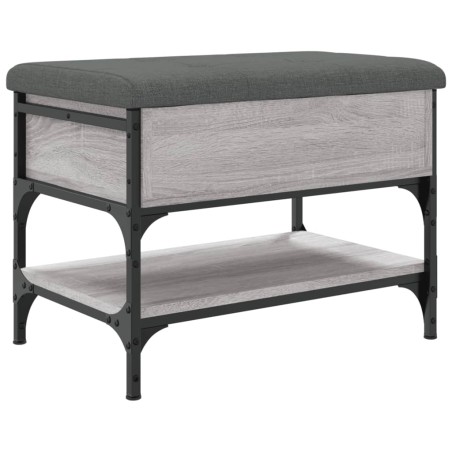vidaXL Banco zapatero madera de ingeniería gris Sonoma 62x42x45 cm