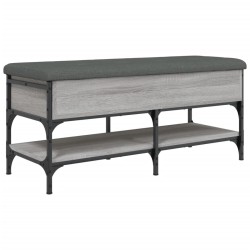 vidaXL Banco zapatero madera de ingeniería gris Sonoma 102x42x45 cm