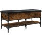 vidaXL Banco zapatero madera de ingeniería roble ahumado 102x42x45 cm vidaXL Banco zapatero madera de ingeniería roble ahumado 102x42x45 cm