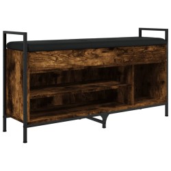 vidaXL Banco zapatero madera ingeniería roble ahumado 105,5x32x57,5 cm
