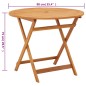 vidaXL Mesa jardín plegable madera maciza de eucalipto Ø90x75 cm vidaXL Mesa jardín plegable madera maciza de eucalipto Ø90x75 cm