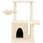 vidaXL Rascador para gatos con postes de sisal color crema 83 cm vidaXL Rascador para gatos con postes de sisal color crema 83 cm