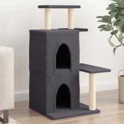 vidaXL Rascador para gatos con postes de sisal gris oscuro 97 cm