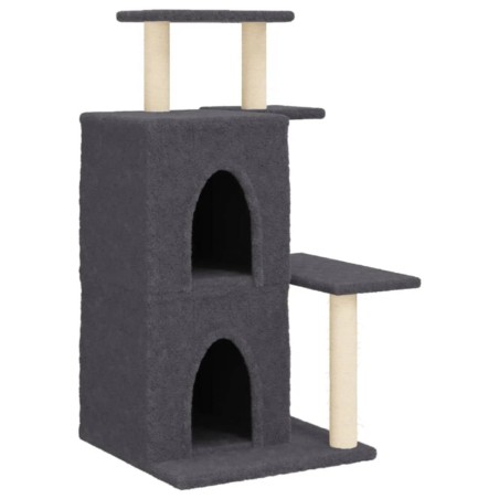vidaXL Rascador para gatos con postes de sisal gris oscuro 97 cm