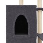 vidaXL Rascador para gatos con postes de sisal gris oscuro 97 cm
