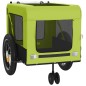 vidaXL Remolque de bicicleta mascotas hierro tela Oxford verde negro
