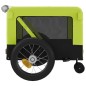 vidaXL Remolque de bicicleta mascotas hierro tela Oxford verde negro