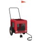vidaXL Remolque de bicicleta mascotas hierro tela Oxford rojo negro vidaXL Remolque de bicicleta mascotas hierro tela Oxford rojo negro