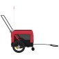 vidaXL Remolque de bicicleta mascotas hierro tela Oxford rojo negro vidaXL Remolque de bicicleta mascotas hierro tela Oxford rojo negro