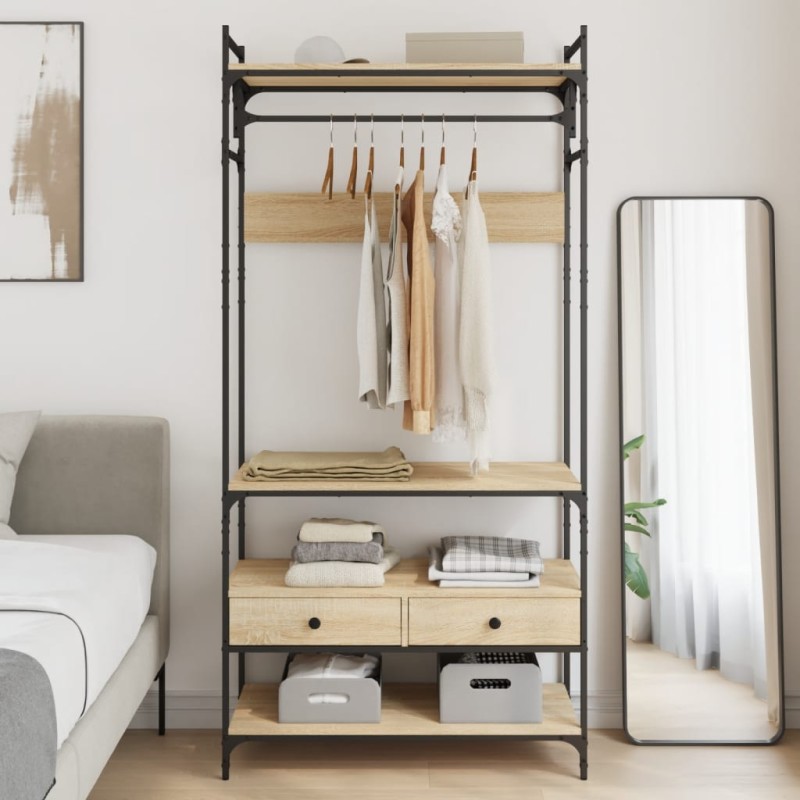 vidaXL Armario cajones madera ingeniería roble Sonoma 89x39x184,5 cm vidaXL Armario cajones madera ingeniería roble Sonoma 89x39x184,5 cm
