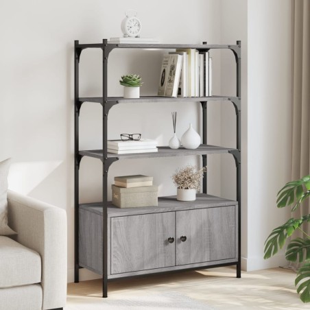 vidaXL Librería 3 estantes madera ingeniería gris Sonoma 70x30x109,5cm