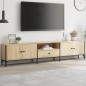 vidaXL Mueble de TV cajón madera ingeniería roble Sonoma 200x25x44 cm