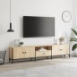 vidaXL Mueble de TV cajón madera ingeniería roble Sonoma 200x25x44 cm