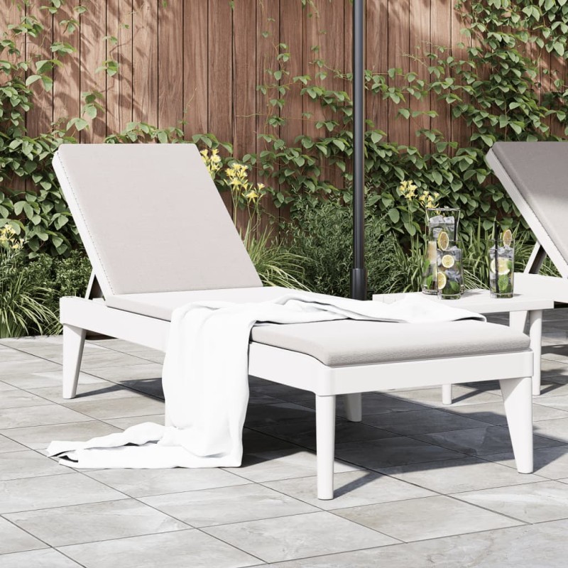 vidaXL Tumbona de PP blanco 186x60x29 cm vidaXL Tumbona de PP blanco 186x60x29 cm