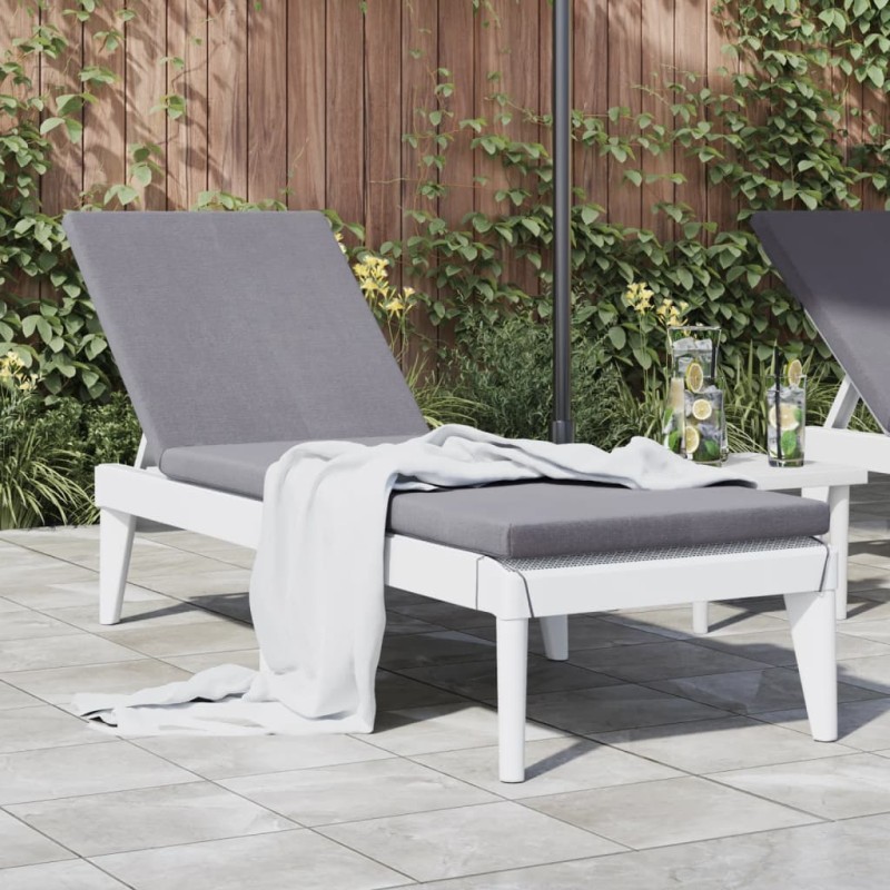 vidaXL Tumbona con cojín PP blanco 186x60x29 cm vidaXL Tumbona con cojín PP blanco 186x60x29 cm