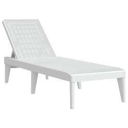 vidaXL Tumbona de PP blanco 186x60x29 cm