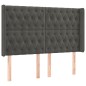 vidaXL Cabecero con LED de terciopelo gris oscuro 163x16x118/128 cm vidaXL Cabecero con LED de terciopelo gris oscuro 163x16x118/128 cm