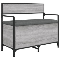vidaXL Banco almacenaje madera ingeniería gris Sonoma 85,5x42x73,5 cm