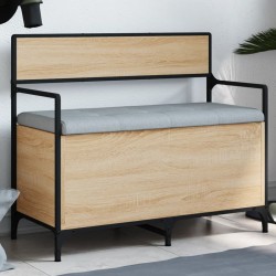 vidaXL Banco almacenaje madera ingeniería roble Sonoma 85,5x42x73,5 cm