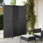 vidaXL Biombo de 3 paneles ratán sintético negro