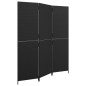 vidaXL Biombo de 3 paneles ratán sintético negro
