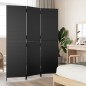 vidaXL Biombo de 3 paneles ratán sintético negro