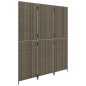 vidaXL Biombo de 3 paneles ratán sintético gris vidaXL Biombo de 3 paneles ratán sintético gris