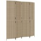 vidaXL Biombo de 4 paneles ratán sintético beige vidaXL Biombo de 4 paneles ratán sintético beige