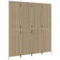 vidaXL Biombo de 4 paneles ratán sintético beige vidaXL Biombo de 4 paneles ratán sintético beige