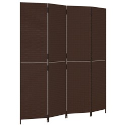 vidaXL Biombo de 4 paneles ratán sintético marrón