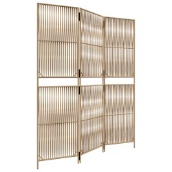 vidaXL Biombo de 3 paneles ratán sintético beige