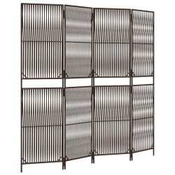 vidaXL Biombo de 4 paneles ratán sintético marrón
