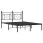 vidaXL Estructura de cama con cabecero metal negro 135x190 cm vidaXL Estructura de cama con cabecero metal negro 135x190 cm