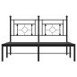 vidaXL Estructura de cama con cabecero metal negro 135x190 cm vidaXL Estructura de cama con cabecero metal negro 135x190 cm