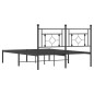 vidaXL Estructura de cama con cabecero metal negro 135x190 cm vidaXL Estructura de cama con cabecero metal negro 135x190 cm